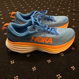 Hoka Vibrant Blue and Orange Sneakers